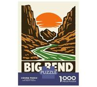 Puzzles pour Adultes 1000 Pièces Big Bend National Park Poster Puzzle Adulte Jeux Amusants Analyse Et Logique Idéal comme Cadeau pour Toute La Famille 52x38cm/1000pcs