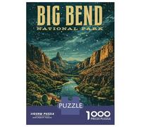 Puzzles pour Adultes 1000 Pièces Big Bend National Park Vintage Puzzles pour Adolescents Découpe De Précision Difficulté Et Défi Cadeaux d'anniversaire Et Cadeaux Uniques 70x50cm/1000pcs