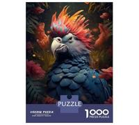 Puzzles pour Adultes 1000 Pièces Bird Mohawk in The Jungle Puzzle Jeux Relaxants Difficile, Difficile, Stimulant À Terminer 52x38cm/1000pcs