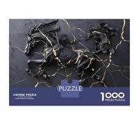 Puzzles pour Adultes 1000 Pièces Black and Gold Kintsugi Horse Sculpture Puzzle Adulte, Jeu De Réflexion, Découpe De Précision, Défi Éducatif 70x50cm/1000pcs