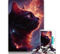 Puzzles pour Adultes 1000 pièces Black Cat Nebula Puzzles pour Adolescents, avec Affiche et fiche de Questions-réponses pour Les 14 Ans et Plus (Taille 38x26cm)