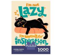 Puzzles pour Adultes 1000 Pièces Black Cat Waiting for Inspiration Puzzles pour Adultes Activités Familiales Difficiles Et Stimulants, Idéal comme Cadeau 38x26cm/1000pcs