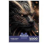 Puzzles pour Adultes 1000 Pièces Black Dragon with Gold Accents Puzzles pour Adultes Jeu De Réflexion Et De Logique Activités Amusantes À La Maison, 52x38cm/1000pcs
