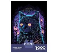Puzzles pour Adultes 1000 Pièces Black Light Cat 12 Puzzles pour Adultes Jeu De Réflexion Et De Logique Activités Amusantes À La Maison, 38x26cm/1000pcs