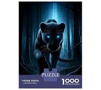 Puzzles pour Adultes 1000 Pièces Black Panther at Night Puzzles pour Adultes - Jeu De Réflexion, Analyse Et Logique - Cadeaux d'anniversaire Et De Noël Uniques 52x38cm/1000pcs