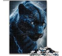 Puzzles pour Adultes 1000 pièces Black Panther avec flashs Puzzle en Carton, Casse-tête Stimulant pour Les Adolescents et Les familles 1000 pièces(26x38cm)