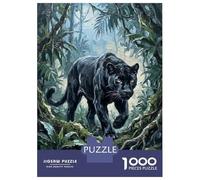 Puzzles pour Adultes 1000 Pièces Black Panther in A Lush Jungle Puzzles pour Adolescents : Améliorent La Mémoire, Entraînent Le Cerveau Et La Dextérité, Cadeaux Anti-Stress 38x26cm/1000pcs