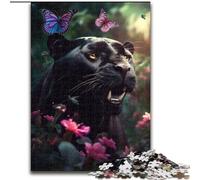 Puzzles pour Adultes 1000 pièces Black Panther Papillons Puzzle en Carton, Activité éducative pour Les compétences cognitives Amélioration des compétences cognitives 1000 pièces(26x38cm)