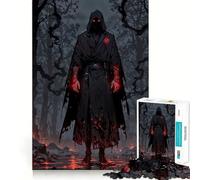 Puzzles pour Adultes 1000 pièces Blood Assassin Guerrier de l'ombre Pourpre Jeu de Construction Amusant et Stimulant,idéal pour Les Loisirs et Les activités artistiques d'anniversaire (38x52cm)