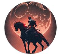 Puzzles pour Adultes, 1000 pièces, Blood Moon Cowboy, Puzzles Ronds, Jeu Familial interactif, défi cérébral, Jouet éducatif 67,5 x 67,5 cm