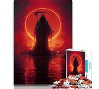 Puzzles pour Adultes 1000 pièces Blood Moon Reaper, Anti-Stress Staycation Kill Time, Collection d'artistes, Beaux-Arts pour Les 14 Ans et Plus 38x26cm