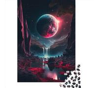 Puzzles pour Adultes 1000 pièces Blood Moon Rising Puzzles créatifs en Bois - Jeu de Puzzle Pratique - Décoration familiale 1000 pièces (75 x 50 cm)