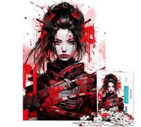 Puzzles pour Adultes 1000 pièces Blood Samurai Casse-tête pour Adolescents Jeu de découpe de précision activités Amusantes à Faire à la Maison (Taille 38x26cm)