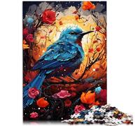 Puzzles pour Adultes 1000 pièces Bluebird et Fleurs Jouet éducatif Anti-Stress Puzzle 26x38cm Offrez des Cadeaux à Toute la Famille