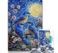 Puzzles pour Adultes 1000 pièces Bluebird on The Tree Puzzles pour Adultes, Anti-Stress Staycation Kill Time Enhance Love Between Couples (Taille 38x26cm)