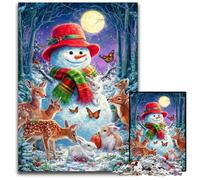 Puzzles pour Adultes 1000 pièces Bonhomme de Neige Puzzles en Bois Jouets éducatifs et éducatifs, idéal comme Cadeau pour Toute la Famille à partir de 14 Ans 50x75cm