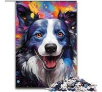 Puzzles pour Adultes 1000 pièces Border Collie Nebula Puzzles pour Adultes Activité de Liaison familiale, Cadeau de décoration intérieure, Jeu de Jouets en Famille (Taille 50x75cm)