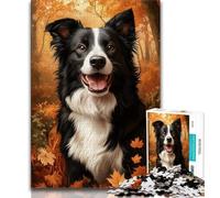 Puzzles pour Adultes 1000 pièces Border Collie tombé 1000 pièces, Jouet éducatif Anti-Stress, Cadeaux pour Amis et Famille (Taille 38x26cm)