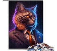 Puzzles pour Adultes, 1000 pièces, Boss Cat en Costume, Parfait pour Les Adolescents et Les Loisirs en Famille, pour Les Anniversaires (Taille : 50x75cm)
