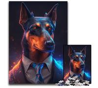 Puzzles pour Adultes 1000 pièces Boss Doberman Puzzles Jeu Familial interactif, défi cérébral, Jouet éducatif 26x38cm/10,23x14,96 Pouces