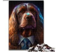 Puzzles pour Adultes 1000 pièces Boss Golden Retriever Puzzles en Bois Taille 50x75cm Casse-tête Stimulant pour Les Adolescents, Jeu interactif Amusant en Famille