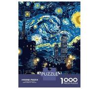 Puzzles pour Adultes 1000 Pièces Boston USA Starry Night Art Puzzles pour Adultes pour S'amuser en Famille Un Défi À Relever Apprentissage Jouets Éducatifs 38x26cm/1000pcs