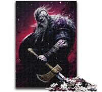 Puzzles pour Adultes 1000 pièces Bouclier de Chevalier Viking Puzzle 1000 pièces, Jeux d'activités familiales stimulants, Jouet de Bricolage pour décoration Murale de la Maison, Cadeaux 38x26cm