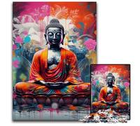 Puzzles pour Adultes 1000 pièces Bouddha coloré, décoration d'intérieur colorée et Jeu Familial interactif, 50x75cm / 19,68x29,52 Pouces