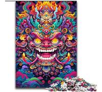 Puzzles pour Adultes 1000 pièces Bouddha coloré en Bois, décoration Artistique DIY Parfaite ou Cadeau d'anniversaire 50x75cm pour Jeu interactif en Famille