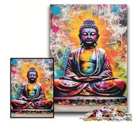 Puzzles pour Adultes 1000 pièces Bouddha coloré Puzzles pour Une soirée de Jeux en Famille Amusante, œuvre d'art décorative à Faire soi-même Taille 50x75cm
