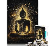 Puzzles pour Adultes 1000 pièces Bouddha doré, défi Difficile et Anti-Stress, Cadeaux du Père Noël Secret pour Les 14 Ans et Plus 38x26cm