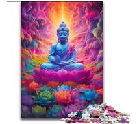 Puzzles pour Adultes 1000 pièces Bouddha Graffiti coloré en Bois, activité Amusante à la Maison 50x75cm Activité de Jeu familiale captivante
