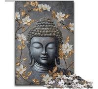 Puzzles pour Adultes 1000 pièces Bouddha Noir et Blanc, à partir de 14 Ans, Jeux éducatifs à Domicile, Jouets à Faire soi-même, œuvres d'art, Cadeau (Taille 50x75cm)