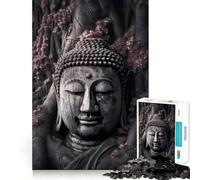Puzzles pour Adultes 1000 pièces Bouddha Souriant Arbres Jeu d'ajustement précis Casse-tête Cadeau Moment de détente et de Divertissement Cadeau Artistique de Noël (38x26cm)
