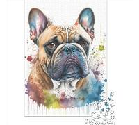 Puzzles pour Adultes 1000 pièces Bouledogue français 1 Puzzle rectangulaire pour Adultes et Puzzles en Bois Décoration familiale 1000 pièces (75 x 50 cm)