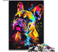 Puzzles pour Adultes 1000 pièces Bouledogue français Art Chien Puzzles pour Adultes 1000, ce Qui en Fait Un Excellent Cadeau pour s'amuser en Famille (Taille 26x38cm)