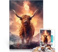 Puzzles pour Adultes 1000 pièces Bovins des Highlands de Lave Chaude Défi Difficile Car C'est Un pour Toute la Famille 38x26cm