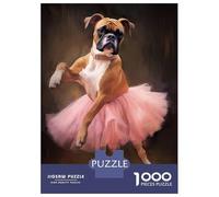 Puzzles pour Adultes 1000 Pièces Boxer Dog Ballerina Puzzle Adulte Jeux Amusants Analyse Et Logique Idéal comme Cadeau pour Toute La Famille 70x50cm/1000pcs