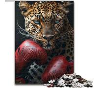 Puzzles pour Adultes 1000 pièces Boxer léopard, Jouet éléphant, Jeu intellectuel, Cadeau d'anniversaire, décoration Murale pour Les 14 Ans et Plus (Taille 50x75cm)
