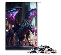 Puzzles pour Adultes 1000 pièces Brave Dragon Puzzle en Bois Jouets éducatifs Jeux familiaux 75 x 50 cm