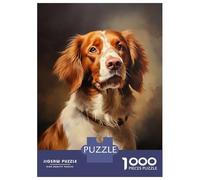 Puzzles pour Adultes 1000 Pièces Brittany Spaniel Puzzles pour Adultes pour S'amuser en Famille Activités Amusantes À La Maison Cadeaux pour Les Amis Et La Famille 38x26cm/1000pcs