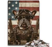 Puzzles pour Adultes 1000 pièces Bulldog Forces spéciales Jeu Stimulant et Jeu Familial Cadeaux du Père Noël Secret 38x26cm