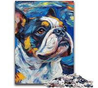 Puzzles pour Adultes 1000 pièces Bulldog Night Sky Aide Le Cerveau à exercer des Jouets addictifs pour cultiver la Patience Décoration Parfaite 50x75cm