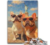 Puzzles pour Adultes 1000 pièces Bulldog prenant Un Selfie Soulagement du Stress Défi Difficile Décoration d'intérieur Unique et Cadeaux 26x38cm