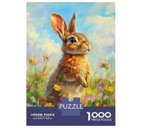 Puzzles pour Adultes 1000 Pièces Bunny in Blossoms Puzzles pour Adultes Jeux Amusants Défi Difficile Activités Amusantes À La Maison, 38x26cm/1000pcs