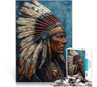 Puzzles pour Adultes 1000 pièces Buste de Chef amérindien Jouet éducatif d'apprentissage Renforcer l'amour Entre Les Couples 38x26cm