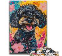 Puzzles pour Adultes 1000 pièces Caniche Aquarelle Jouets éducatifs Jeux familiaux Stimuler l'amour Entre Couples 26x38cm