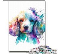Puzzles pour Adultes 1000 pièces Caniche Aquarelle Puzzle en Carton, Casse-tête Stimulant pour Les Adolescents et Les familles 1000 pièces(26x38cm)