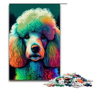Puzzles pour Adultes 1000 pièces Caniche coloré Décoration d'intérieur Puzzle Jouets à Offrir en Cadeau pour Toute la Famille 75x50cm