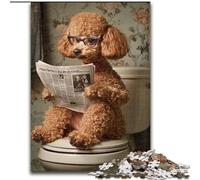 Puzzles pour Adultes 1000 pièces Caniche Difficile aux Toilettes, adapté aux Personnes de 14 Ans et Plus, Jeux éducatifs, Cadeaux du Père Noël Secret (Taille 26x38cm)
